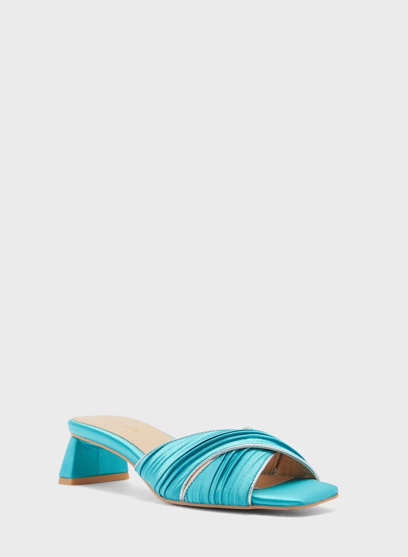Khizana Metallic Trim Satin Sandal - Image 2