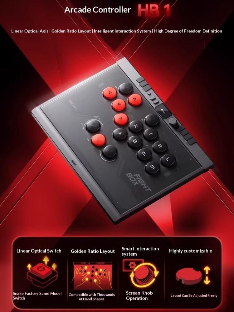 Iine HB1 Hitbox Arcade Fighting Controller, Professional Full-Screen Socd Mode, 29.8mm, L1232 - Image 2