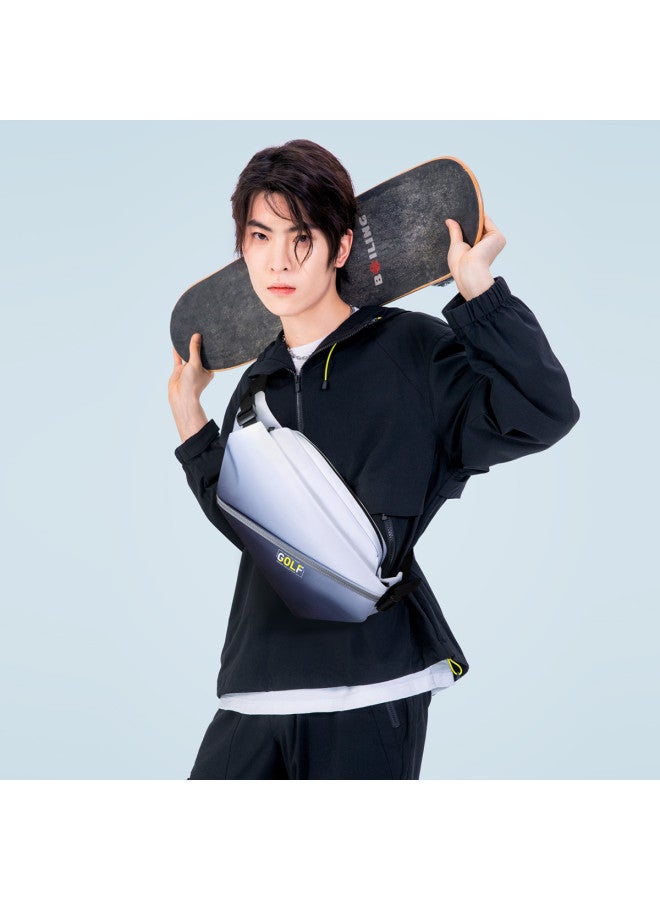 جولف حقيبة صدرية رجالية متقاطعة حقيبة خصر متدرجة الألوان حافظة هاتف رياضية مقاومة للماء حقيبة ظهر للركوب - Image 2