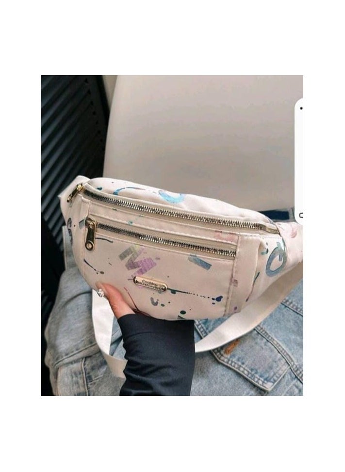 Generic Fashionable Women Waist Bag Shoulder Crossbody Bag Gold-Stamped Coin Purse Chest Bag Multifunctional Outdoor Bag  - Image 2