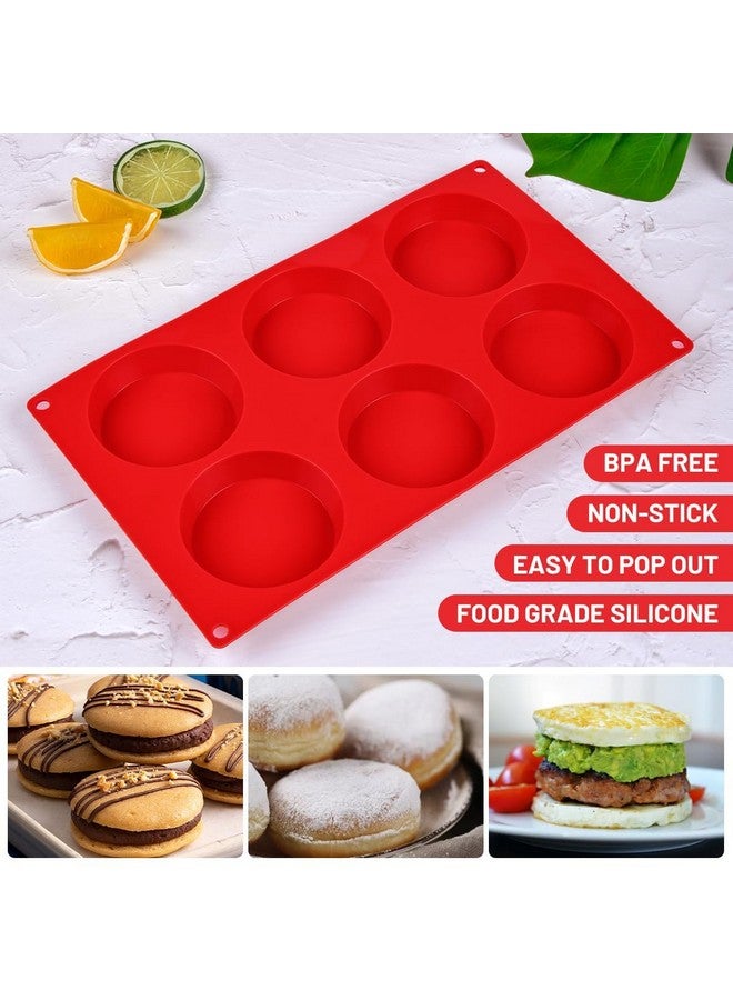CAKETIME Muffin Top Pan, Silicone Egg Molds for Breakfast Sandwiches 3 Inch Round Silicone Egg Pan for Baking English muffins, Whoopie Pies, Corn Bread, Egg bites, Tarts 3 Pack - Image 4
