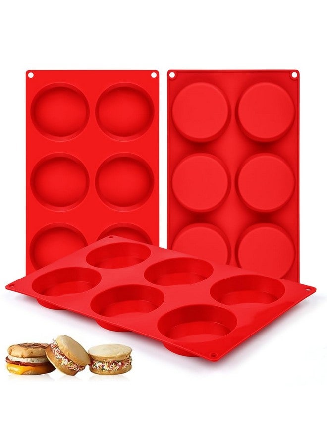 CAKETIME Muffin Top Pan, Silicone Egg Molds for Breakfast Sandwiches 3 Inch Round Silicone Egg Pan for Baking English muffins, Whoopie Pies, Corn Bread, Egg bites, Tarts 3 Pack - Image 1
