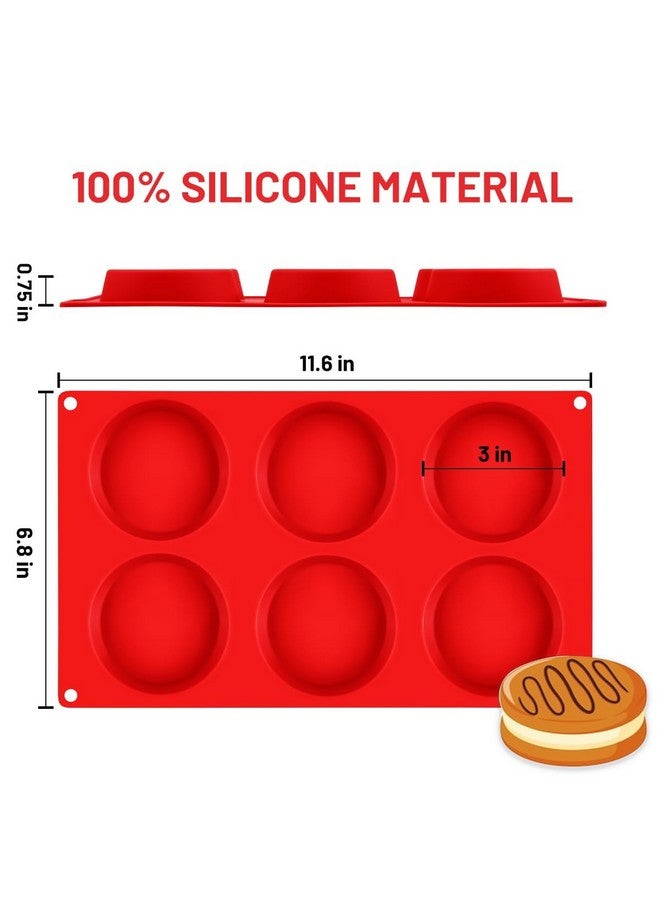 CAKETIME Muffin Top Pan, Silicone Egg Molds for Breakfast Sandwiches 3 Inch Round Silicone Egg Pan for Baking English muffins, Whoopie Pies, Corn Bread, Egg bites, Tarts 3 Pack - Image 2