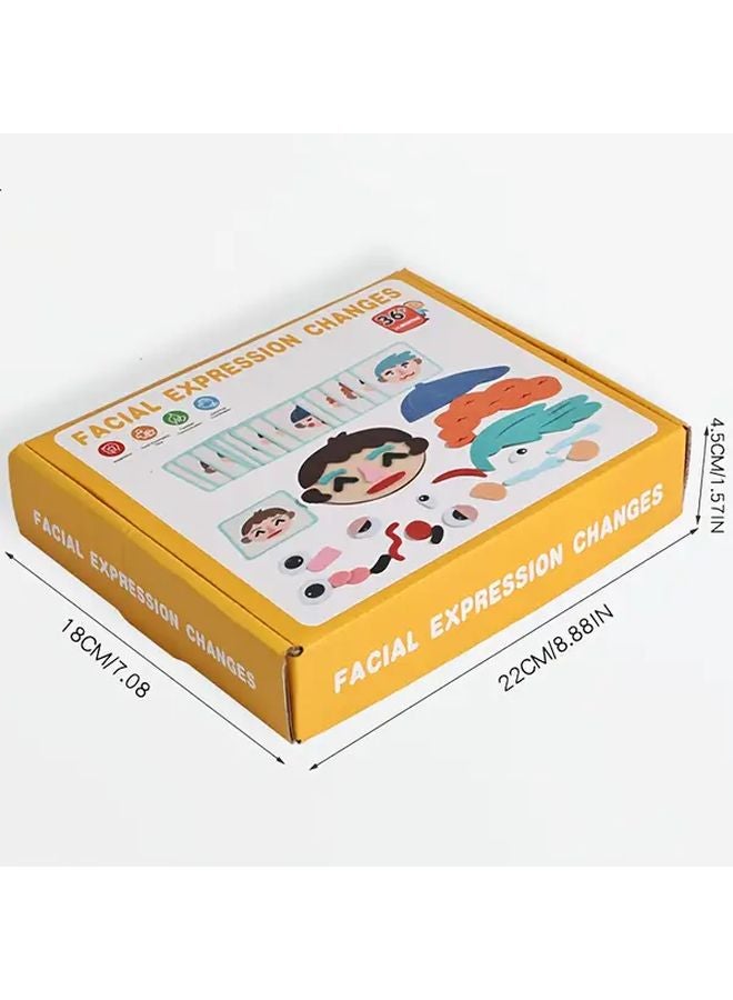 Wooden Emotion Expression Face Changing Game Set Enhances Observation Motor Skills - Image 3