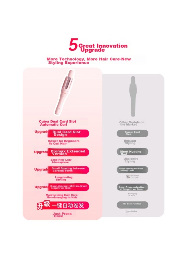 TSUYAGLA Cuiya Fully Automatic Curling Iron 32mm, Hair-friendly Negative Ion Hair Protection, Electric Automatic Curling Tool For Women, Lazy Person's Curling Tool T309-02 Pink - Image 5