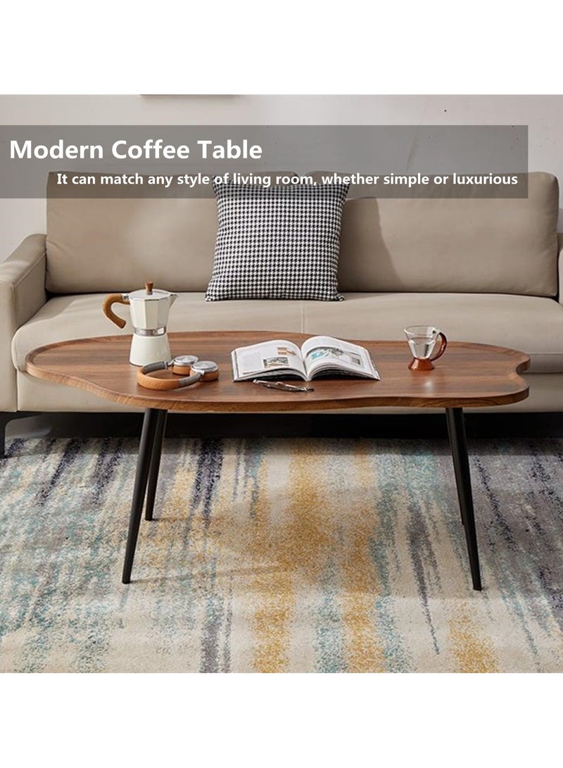 HXDream Coffee Table,Modern Central Table,suitable for living room, balcony, garden（Walnut color） - Image 2