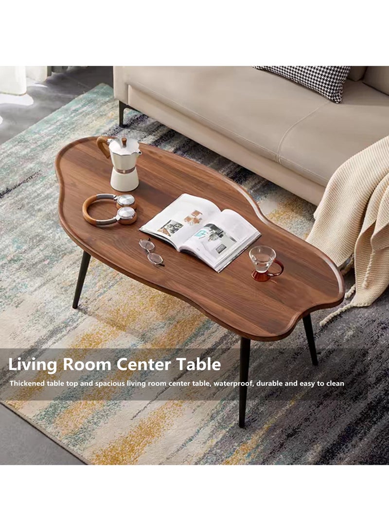HXDream Coffee Table,Modern Central Table,suitable for living room, balcony, garden（Walnut color） - Image 3