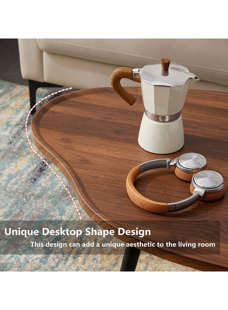 HXDream Coffee Table,Modern Central Table,suitable for living room, balcony, garden（Walnut color） - Image 4
