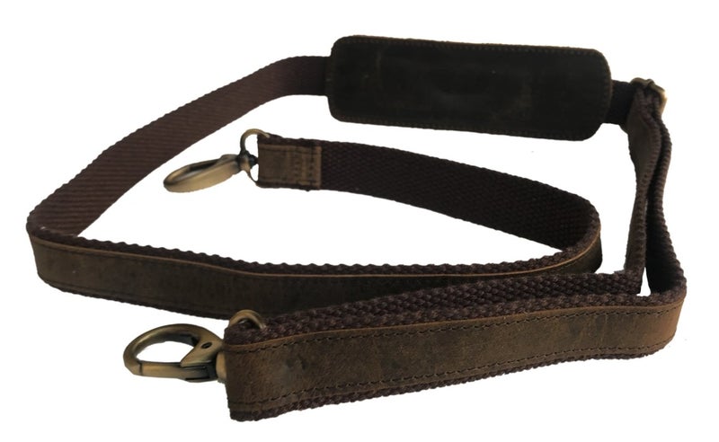 KomalC Leather Adjustable Padded Replacement Shoulder Strap with Metal Swivel Hooks for Messenger, Laptop, Camera, Duffle Bags (Distressed Tan) - Image 4