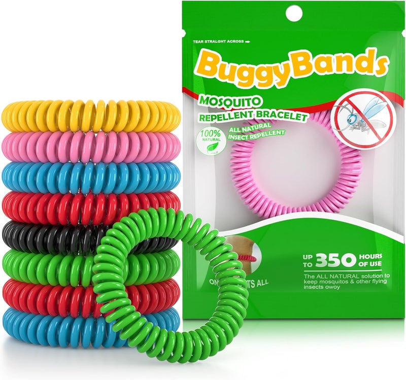 BuggyBands 48 Pack Mosquito Repellent Bracelets for Adults & Kids, Individually Wrapped, DEET Free Natural and Waterproof Bands - Image 1