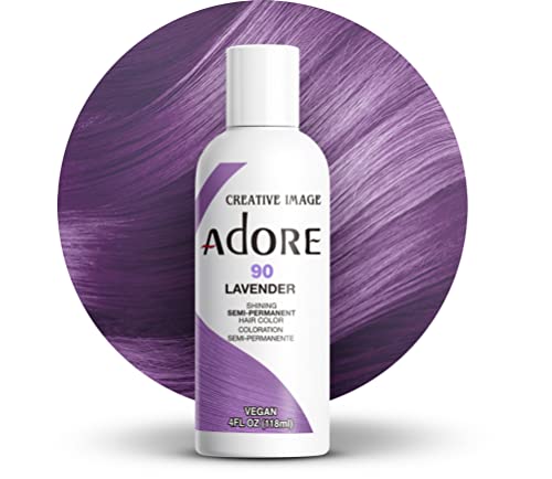 Adore Semi Permanent Hair Color - Vegan and Cruelty-Free Purple Hair Dye - 4 Fl Oz - 090 Lavender (Pack of 1) - Image 1