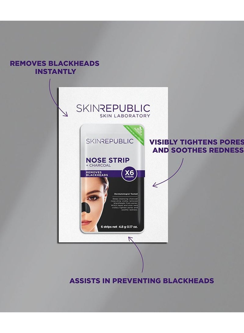 SKIN REPUBLIC Charcoal Nose Strips – Blackhead Remover with Witch Hazel & Aloe Vera, Deep Cleansing Pore Treatment for Oily & Acne-Prone Skin (18 Strips)  - Image 4