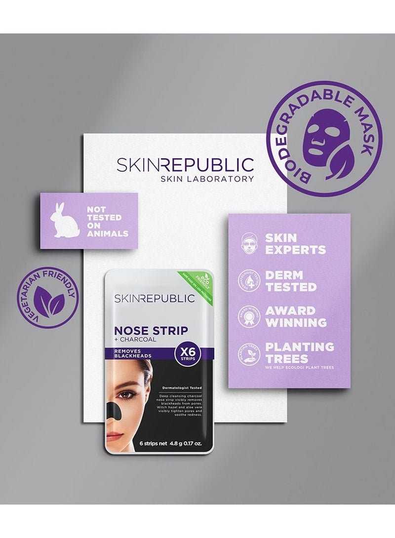 SKIN REPUBLIC Charcoal Nose Strips – Blackhead Remover with Witch Hazel & Aloe Vera, Deep Cleansing Pore Treatment for Oily & Acne-Prone Skin (18 Strips)  - Image 5