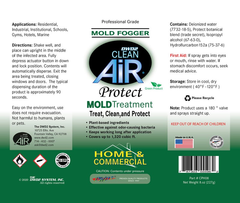 DWD2 Protect™ Home & Commercial Mold-Treatment Plant-Based Mold-Odor Remover Fogger Treatment - eco-friendly solution for a safer and healthier living and working space (8 oz.) - Image 4