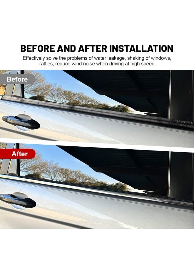 Generic Auto Window Seal Weatherstrip 4Pieces Window Moulding Trim Outer Door Seal Belt For Honda Accord 2008 2009 2010 2011 2012 Replaces 72410-Ta0-A01 72450-Ta0-A01 72910-Ta0-A01 72950-Ta0-A01 Chrome  - Image 5