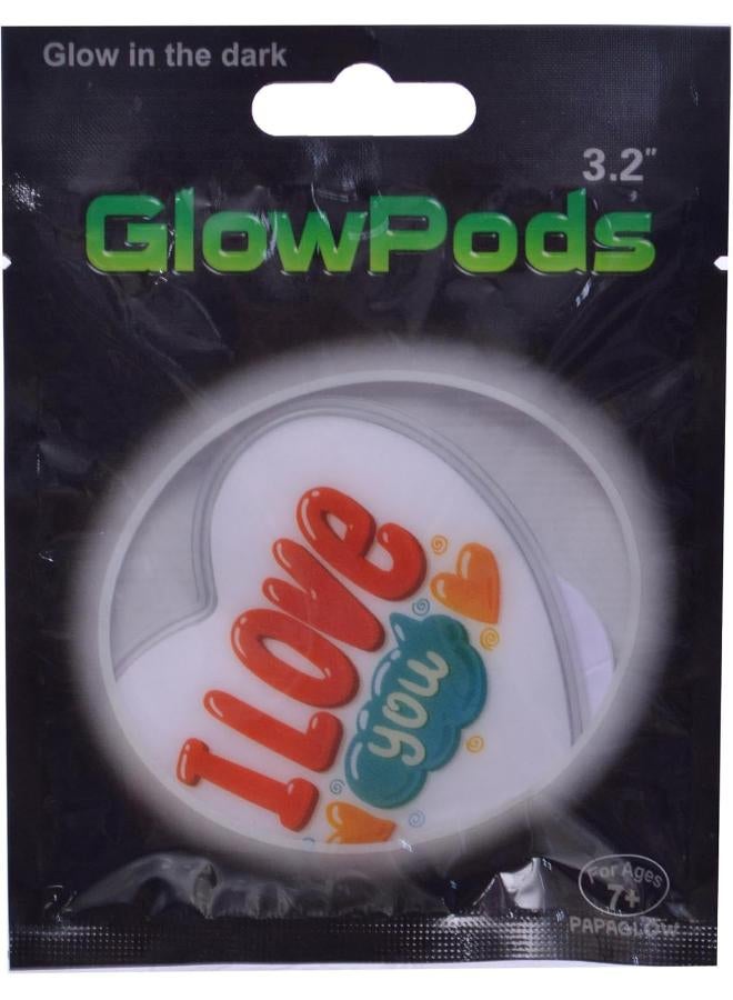 Glow Pods Heart Sticker, White - Image 1