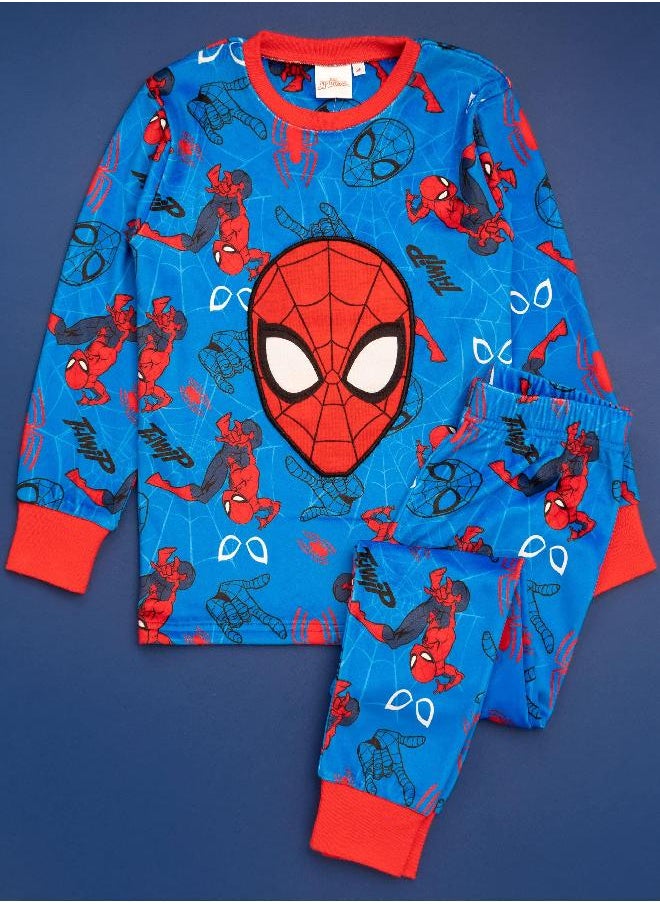 MARVEL Marvel Spider-Man Pyjamas Boys Kids Super Soft Fleece T-Shirt Bottoms Pjs 4-5 Years Blue  - Image 3