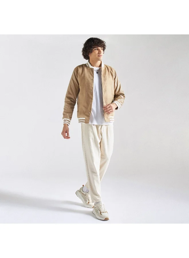 Splash FAV Textured Button Through Jacket with Long Sleeves