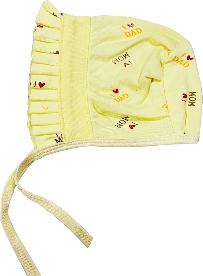 KmCho Newborn Baby jalar Cap/Hat/Topi, Printed, Pure Hosiery Cotton Soft Fabric- Soft & Breathable | Cozy, Lightweight & Stretchable | Unisex Baby Cap for Everyday Comfort - 4 Pcs - DN 2 - Image 5