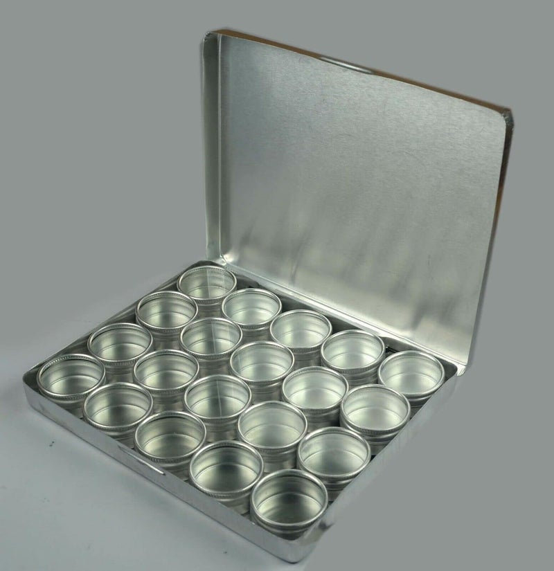 YADAV Seller 20 Pcs Put Box 1 Pack 32mm Aluminium Jar With Glass Lid Set Big Size - Image 1