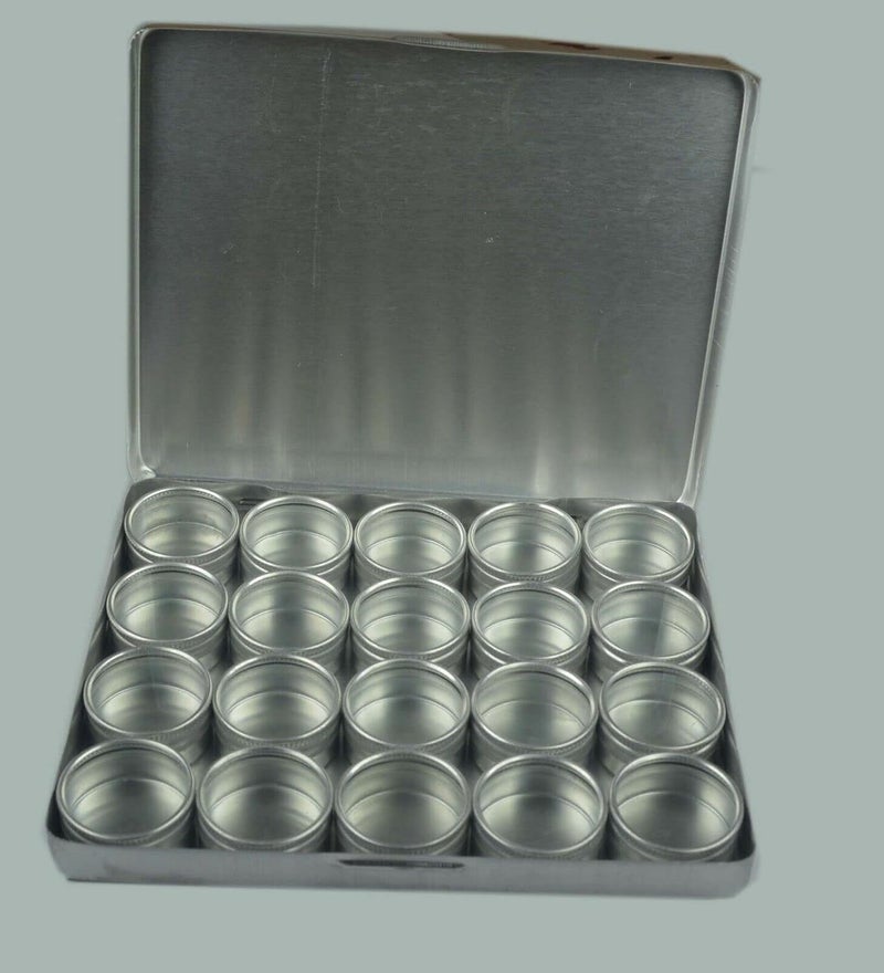 YADAV Seller 20 Pcs Put Box 1 Pack 32mm Aluminium Jar With Glass Lid Set Big Size - Image 2