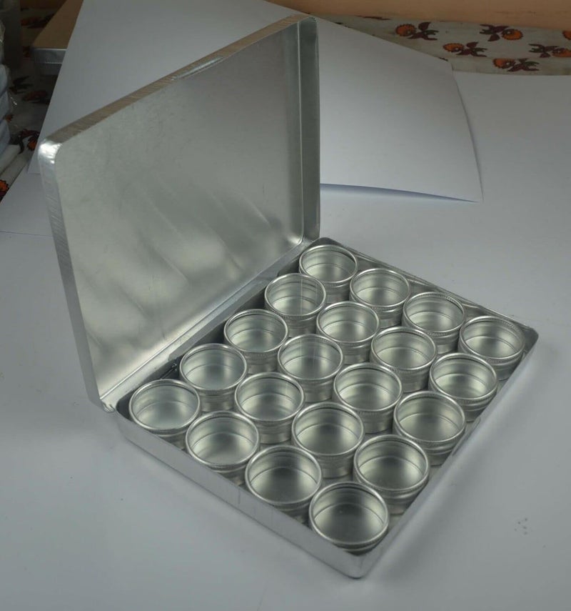 YADAV Seller 20 Pcs Put Box 1 Pack 32mm Aluminium Jar With Glass Lid Set Big Size - Image 4