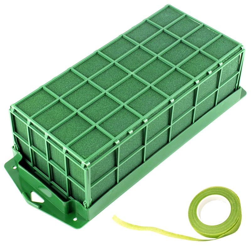 Takytao Floral Foam Cage Dry Flower Cage Holders Green Foam Cage Blocks for Fresh Flower Arrangements Decoration Wedding Interior and Garden