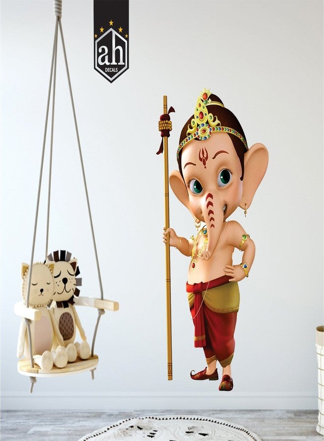AH Decals Animated Ganesha Wall Sticker for Kids Room Play School PVC Vinyl Religion Wall Sticker, 65 x 50 cm-Self-Adhesive - Image 3