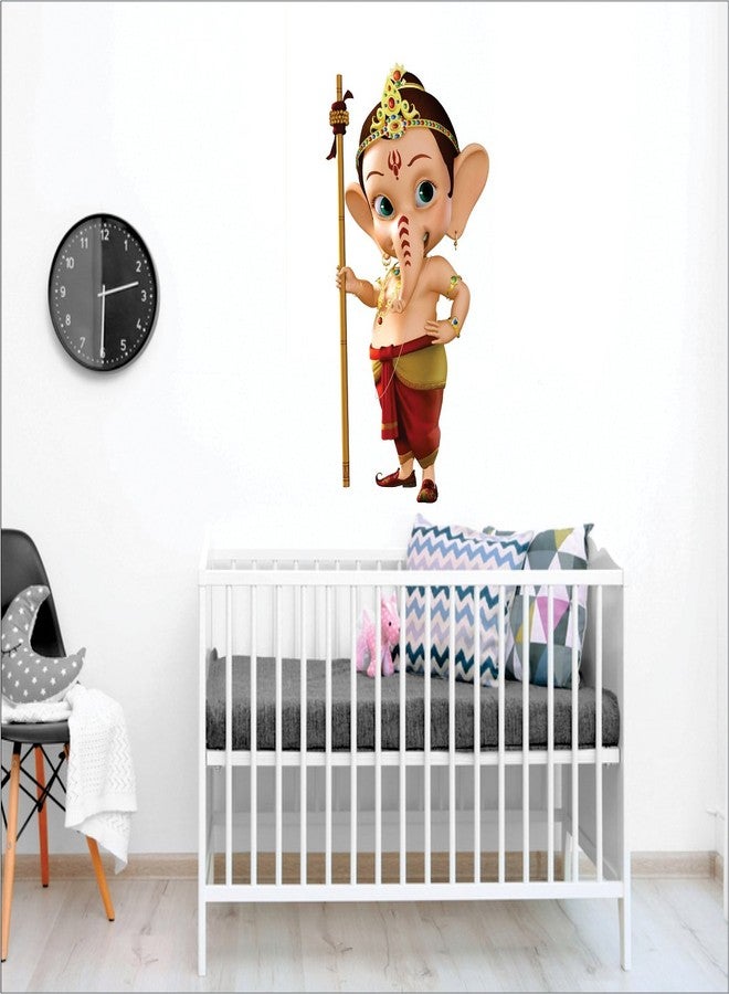 AH Decals Animated Ganesha Wall Sticker for Kids Room Play School PVC Vinyl Religion Wall Sticker, 65 x 50 cm-Self-Adhesive - Image 2