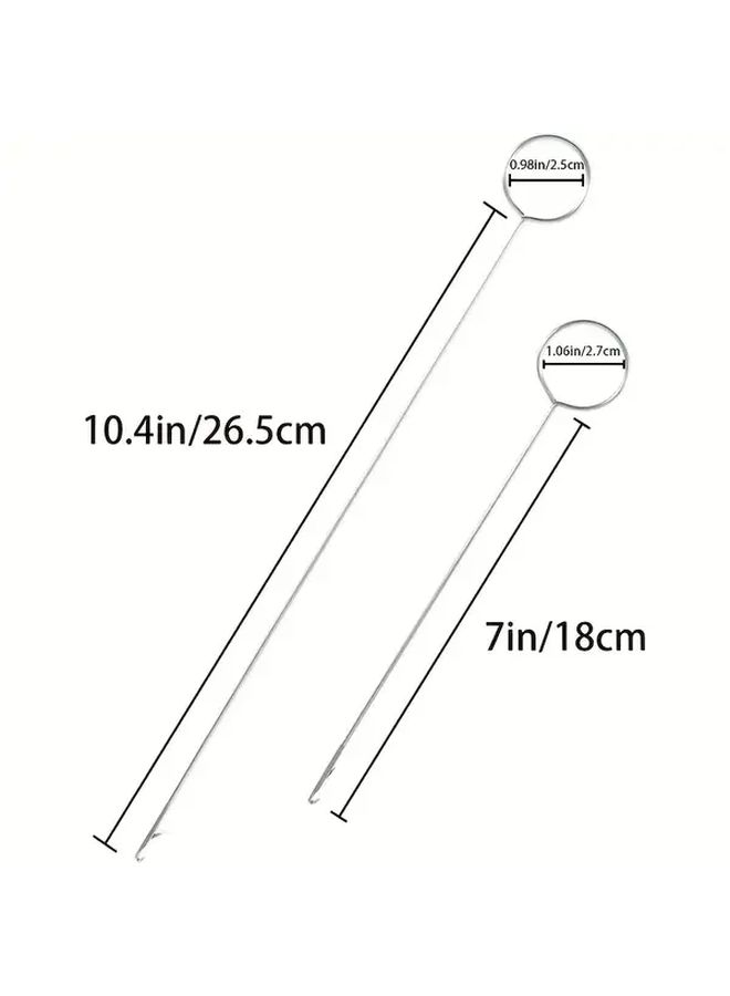 2pcs Stainless Steel Loop Turner Hooks 2 Sizes Long Short For Fabric Tube Straps Diy Sewing - Image 3