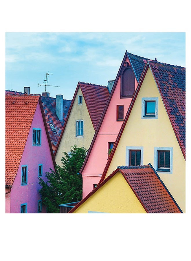 RYN Rothenburg - Germany Themed Wall Art Pink/Purple/Beige 30x30cm - Image 2