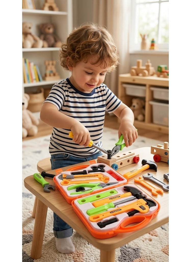 Kids Tool Set, Kids Tool Kit, Construction Tool Set for Kids, Kids Carpenter Tool Set, Carpenter Tool Set for Kids, Toy Tool Set, Toy Tool Kit, Toy Toolbox, Kids Toolbox, Tool Box Toy, Pretend Play Tool Set, Pretend Play Tool Box, Kids Construction Tool Set, Construction Worker Play Set, Building Tools Toy Set, DIY Tool Set for Kids, Plastic Tool Set for Kids, Educational Tool Set, Role Play Tool Set, Workshop Tool Set for Kids, Handyman Tool Set, Repair Tool Set for Kids, Construction Toys for Kids, Kids Workbench Tool Set, Engineer Tool Set for Kids, Kids Building Tool Kit, Multi-Piece Tool Set for Kids, Toddler Tool Set, Portable Tool Box Set for Kids. - Image 1