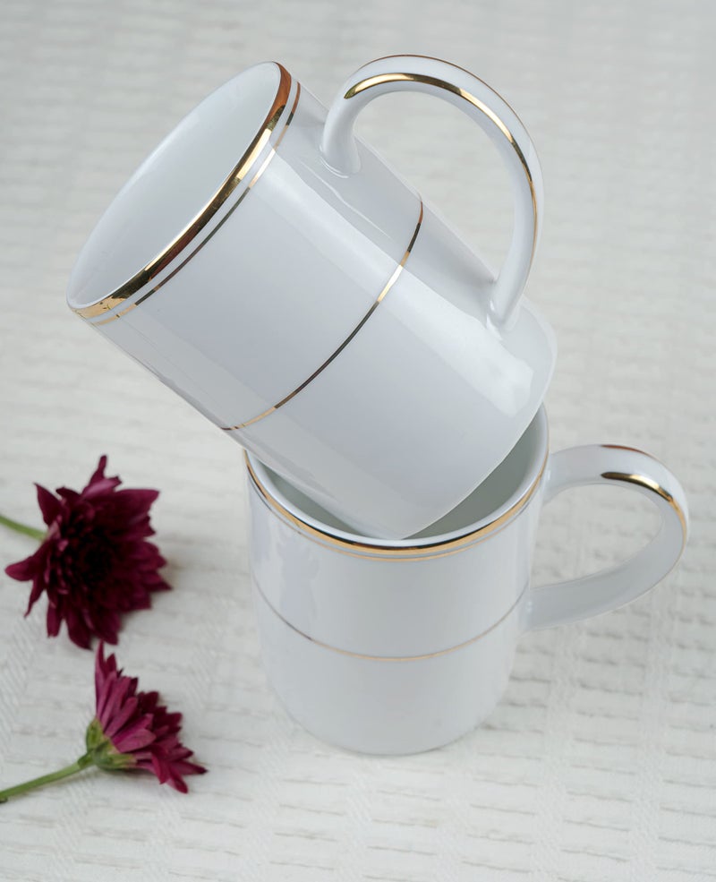 Dankotuwa, World-Class Tableware Set Of 2 Luxury Porcelain Coffee Mugs 250Ml With 24K Gold | Elegant And Durable Cups |Gift For Any Occasion (Rose Garden) - Image 4