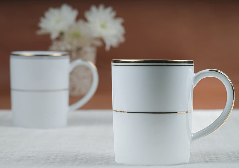Dankotuwa, World-Class Tableware Set Of 2 Luxury Porcelain Coffee Mugs 250Ml With 24K Gold | Elegant And Durable Cups |Gift For Any Occasion (Rose Garden) - Image 3
