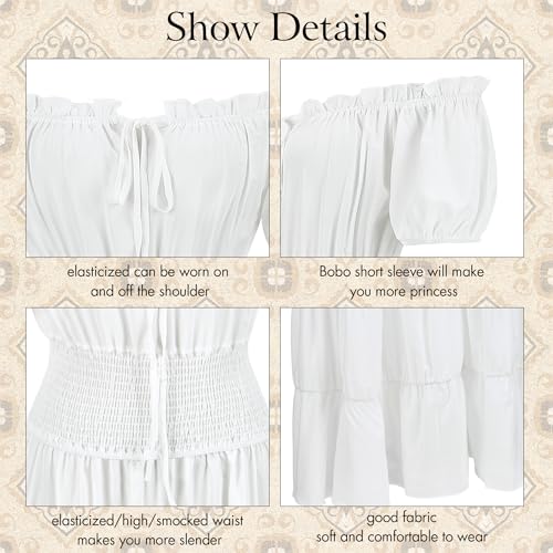Zhitunemi Renaissance Costume Women Dress: Halloween Costumes Woman 2025 Renaissance Dresses - Halloween Party Theme Events White L - Image 5