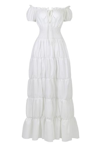 Zhitunemi Renaissance Costume Women Dress: Halloween Costumes Woman 2025 Renaissance Dresses - Halloween Party Theme Events White L - Image 1