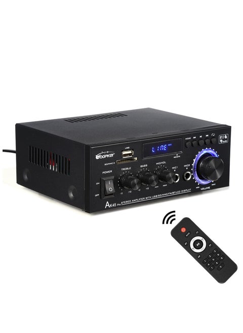 AK45 Pro Home Audio Amplifier Receivers with Bluetooth 5.0-2 Channel 30W Power Home Theater Stereo with USB, SD, FM, 2 Mic in,Stereo Audio Amplifier Receivers for Studio,Home,Karaoke