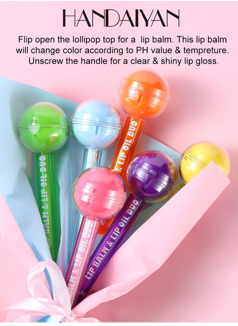 Handaiyan 6 Piece 2 IN 1 Lip Balm and Lip Oil Duo  - Image 2