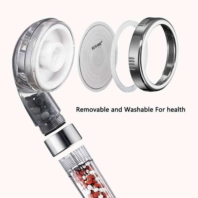 NOSAME Shower Head, Filter Filtration High Pressure Water Saving 3 Mode Function Spray Handheld Showerheads for Dry Skin & Hair - Image 3
