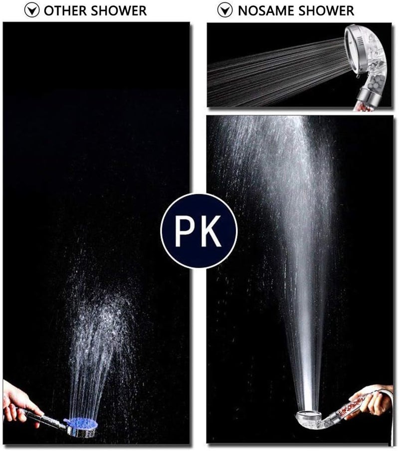 NOSAME Shower Head, Filter Filtration High Pressure Water Saving 3 Mode Function Spray Handheld Showerheads for Dry Skin & Hair - Image 2