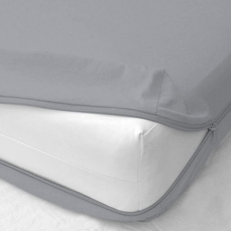 Edenwald Waterproof Mattress Protector Double Size 72x42x6 Depth, Grey, Zipper Encasement With Zip Chain, Protection Against Kid's Urine - Image 1