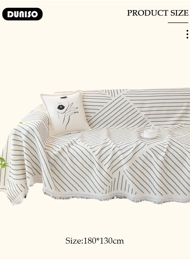 DUNISO Waffle Sofa Cover, Throw Blanket,  Large Couch Throw Sofa Cover, Stylish Sofa Cover, Versatile Bedspread with Decorative Tassels Sofa Cover, Four Seasons  Sofa Cover Available  (180*130cm)  - Image 4