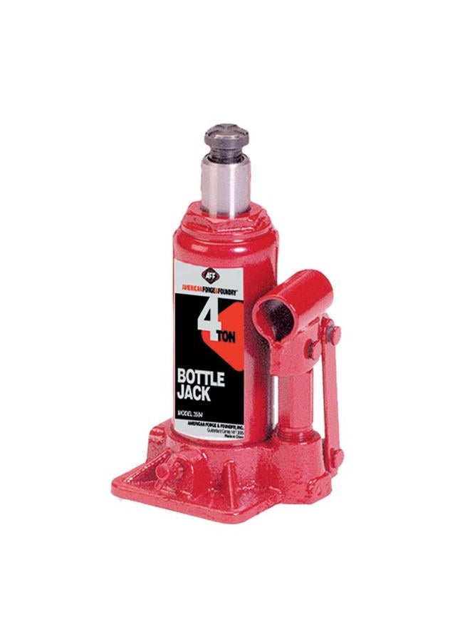 AFF Heavy Duty 4 Ton Bottle Jack, Manual, Machine Hardened Steel Saddles, Centered Pumps and Rams, 3504 - Image 1