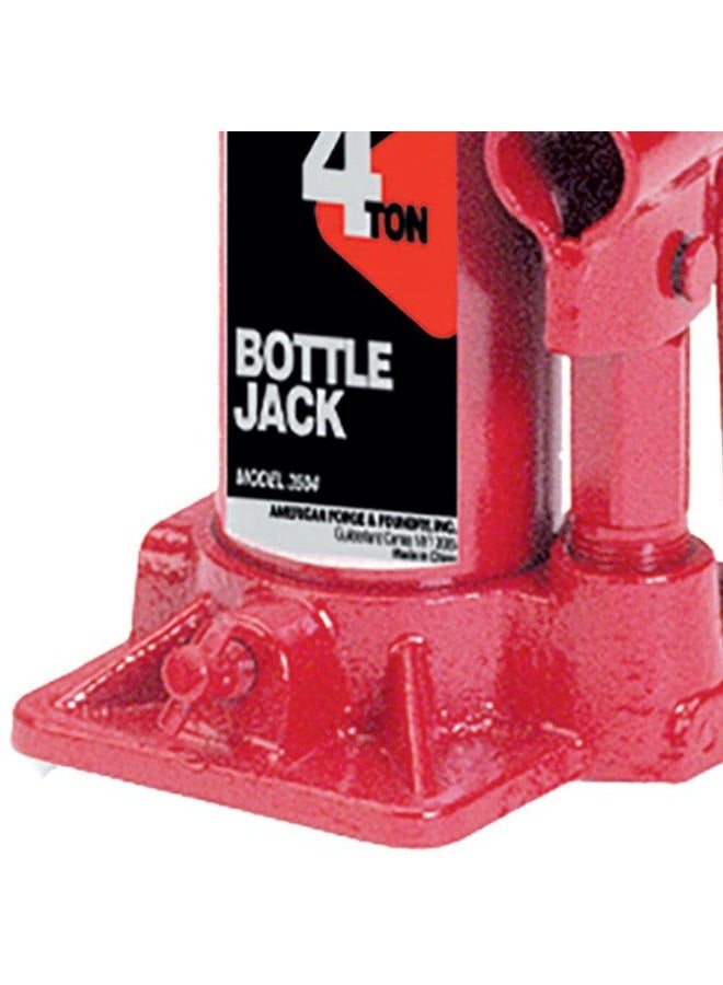 AFF Heavy Duty 4 Ton Bottle Jack, Manual, Machine Hardened Steel Saddles, Centered Pumps and Rams, 3504 - Image 2