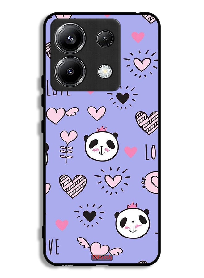Tolwak Xiaomi Redmi Note 13 Pro 5G Protective Case Cover Love And Panda Doodle - Image 1