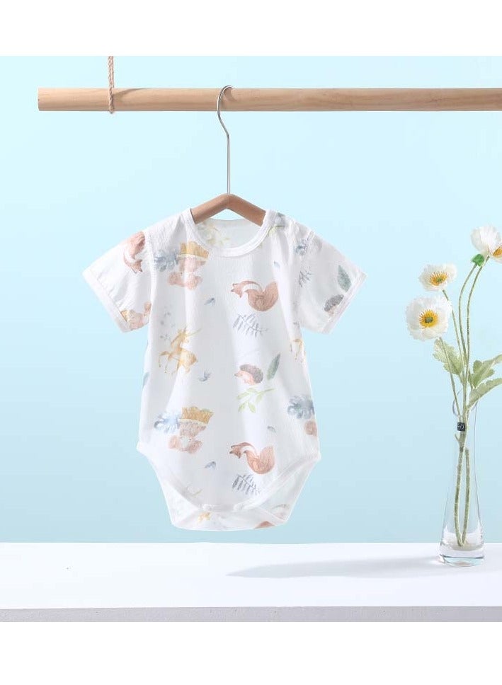 5-PCS Baby Print Onesie Wear Set，Thin Pure Cotton Baby Jumpsuit，Simple Lightweight Breathable Infant Romper，Comfortable Soft Skin Friendly Sweat Absorbing - Image 3
