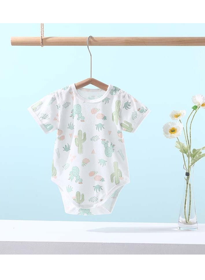 5-PCS Baby Print Onesie Wear Set，Thin Pure Cotton Baby Jumpsuit，Simple Lightweight Breathable Infant Romper，Comfortable Soft Skin Friendly Sweat Absorbing - Image 5