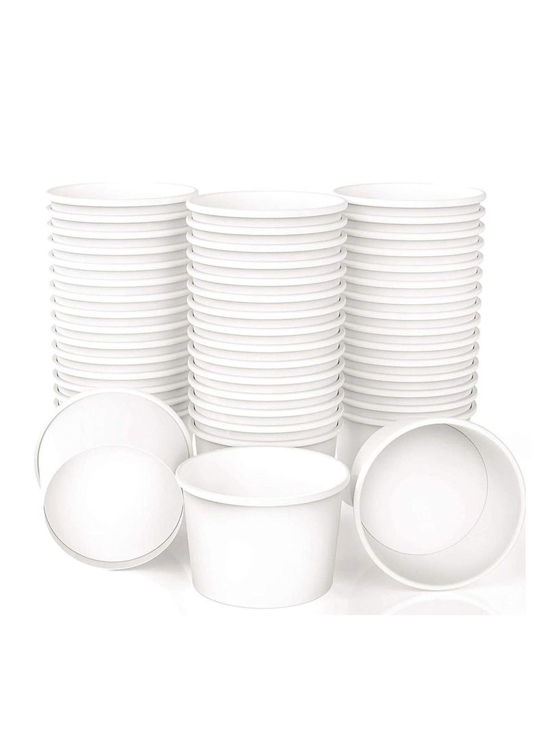 vsell24 - 50Pc Disposable Paper Ice Cream Cups Dessert Bowls For Frozen Yogurt Soup 4oz - Image 1
