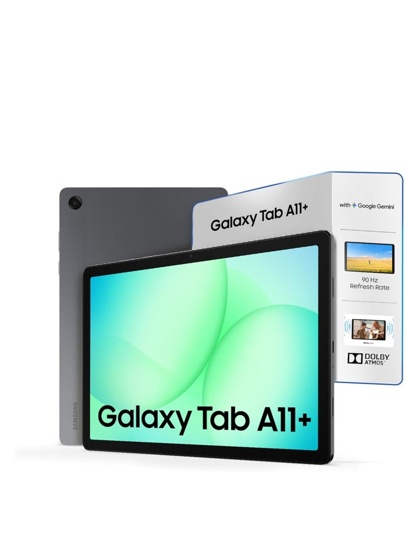 Samsung Galaxy Tab A11+, 27.82 cm (11 inch) Display, 6 GB RAM, 128 GB Storage, 90Hz Refresh Rate, AI with Google Gemini, Dolby Atmos, Quad Speakers, Wi-Fi + 5G Tablet, Gray (sm-x236b) - Image 1