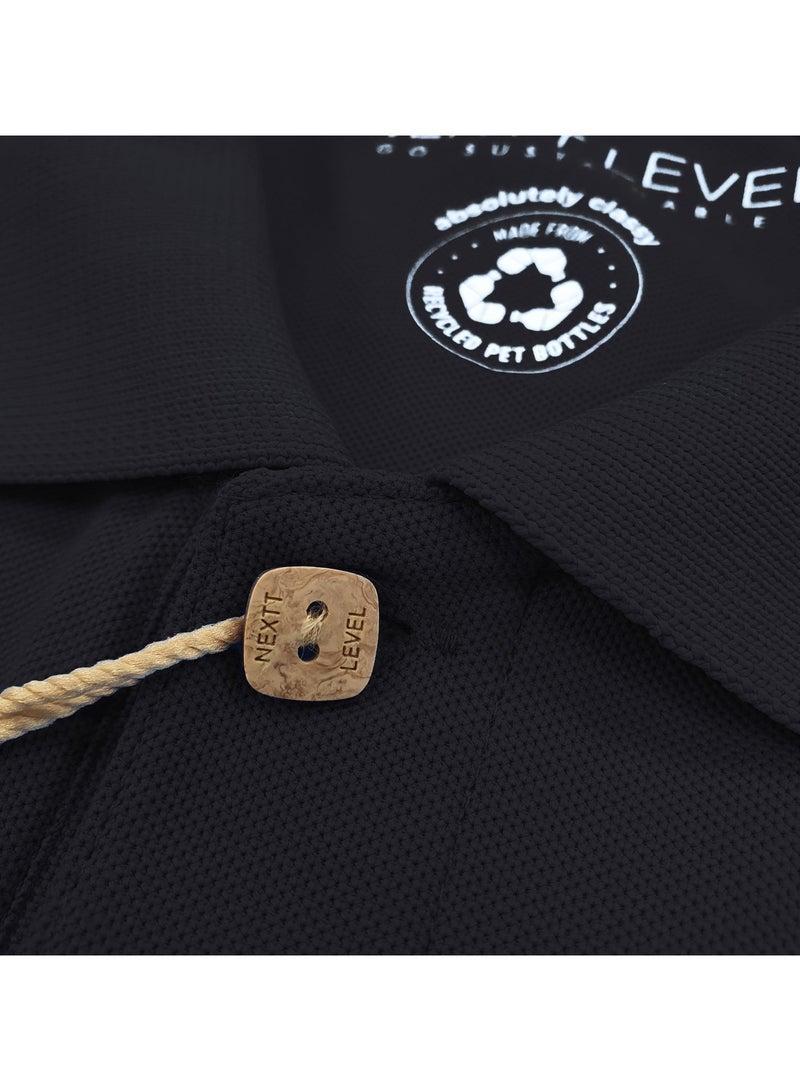 Nextt Level Black Polo T-Shirts Luxuriously Soft Eco-Friendly Fashion Sustainable Style and Supreme Comfort - Image 5